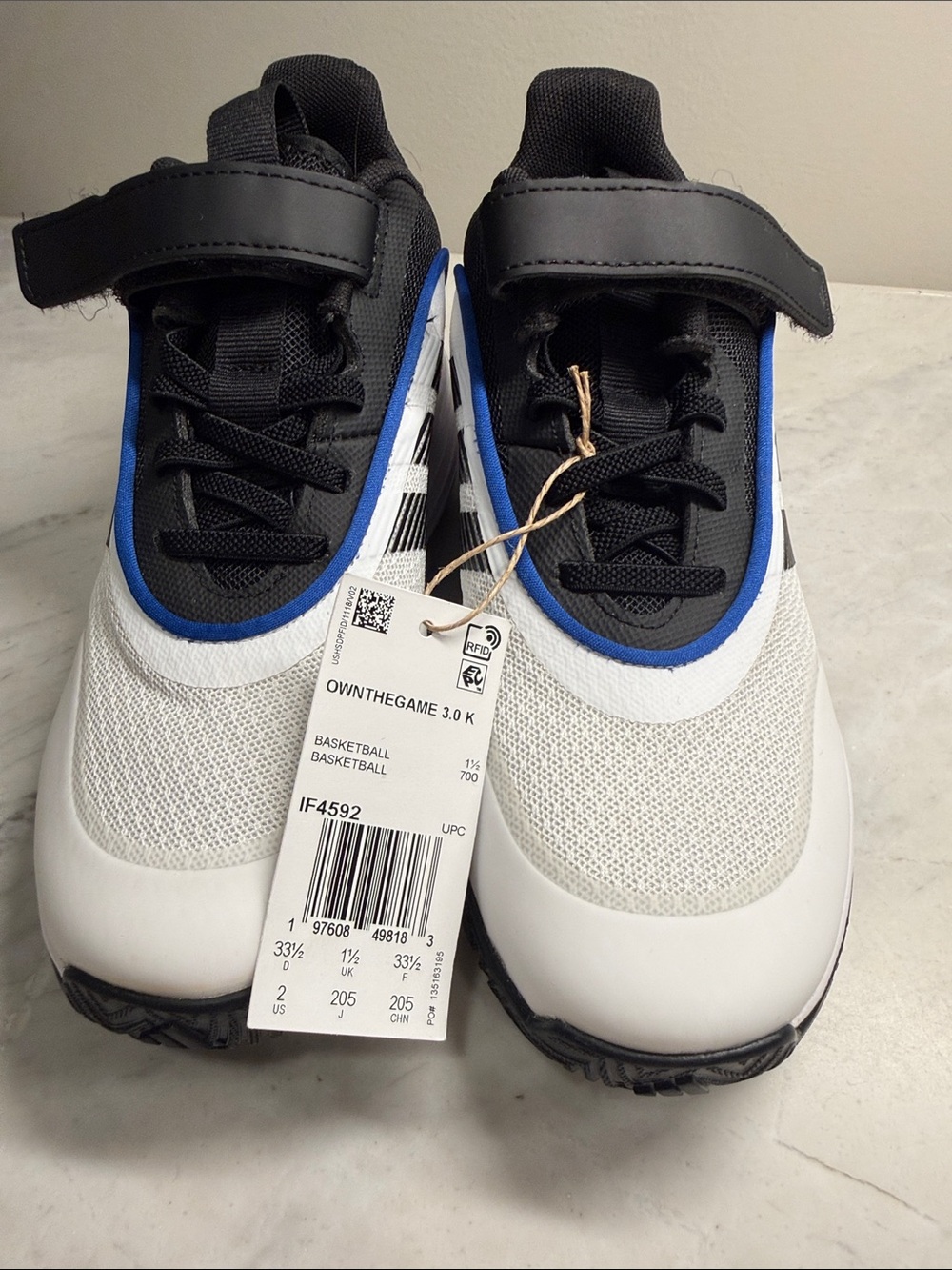 adidas Kids Sneakers in White, Black & Blue new
